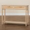 Baxton Studio Sebille Mid-Century Modern Light Brown Finished Wood 2-Drawer Console Table with Natural Rattan 207-12465 - alternate 2